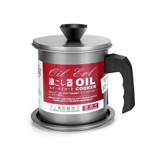 1.4 升不锈钢滤油锅烹饪汤油脂过滤器分离器家用