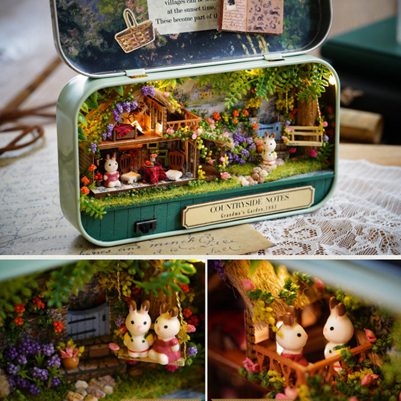 3D DIY Miniature Wooden Puzzle Dollhouse Mini Furniture Decoration Toy for Kid Birthday Gift Box Theatre