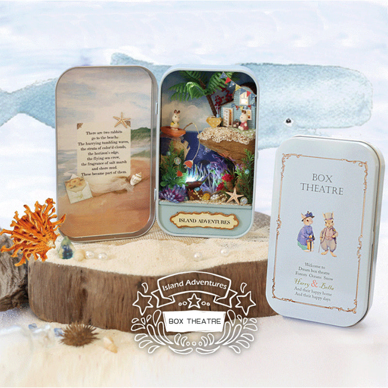 3D DIY Miniature Wooden Puzzle Dollhouse Mini Furniture Decoration Toy for Kid Birthday Gift Box Theatre