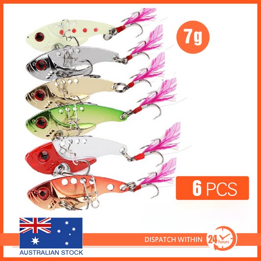 6 件装 7 克 VIB 鱼饵 开关刀片 诱饵 Vibe