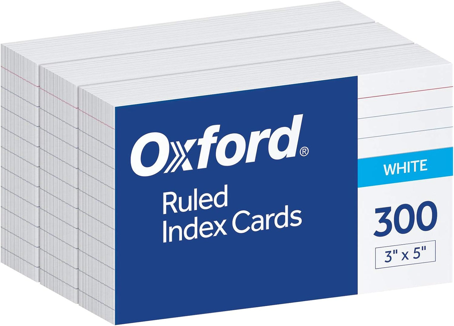 Oxford Ruled Index Cards, White, Lined, 300-Pack
