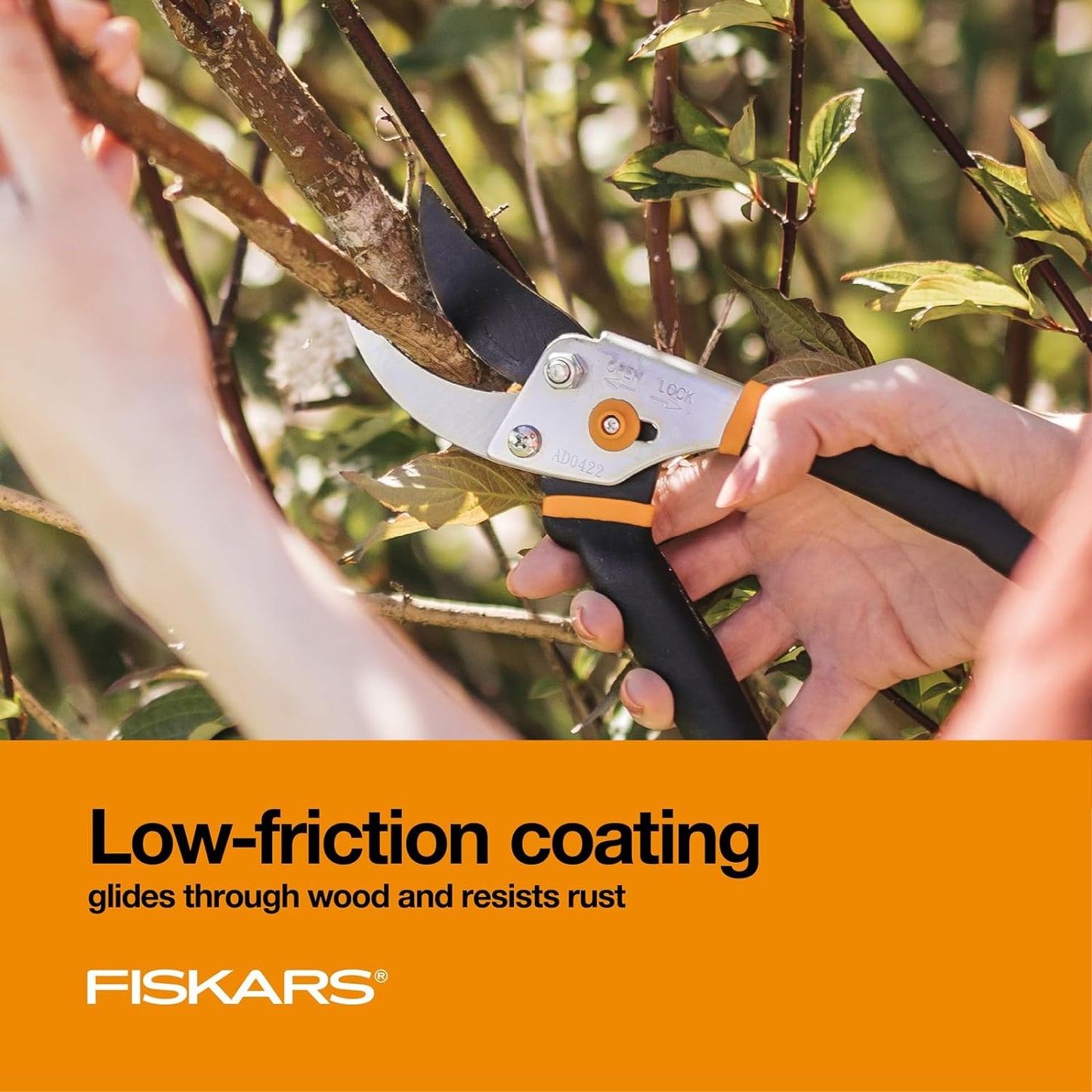 Fiskars Pruner Shears: Bypass, Precision-ground Blade, 5/8” Cut, Durable
