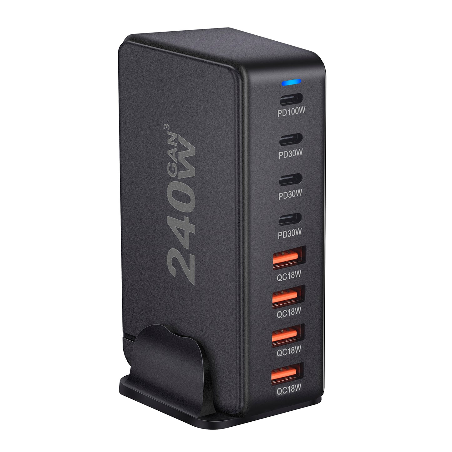 240W GaN Desktop Charger with 8 USB-C Ports, Supports PD 3.0 Fast Charging