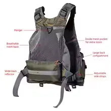 Bassdash FV08 Ultra Lightweight Fly Fishing Vest - Unisex Portable Chest Pack