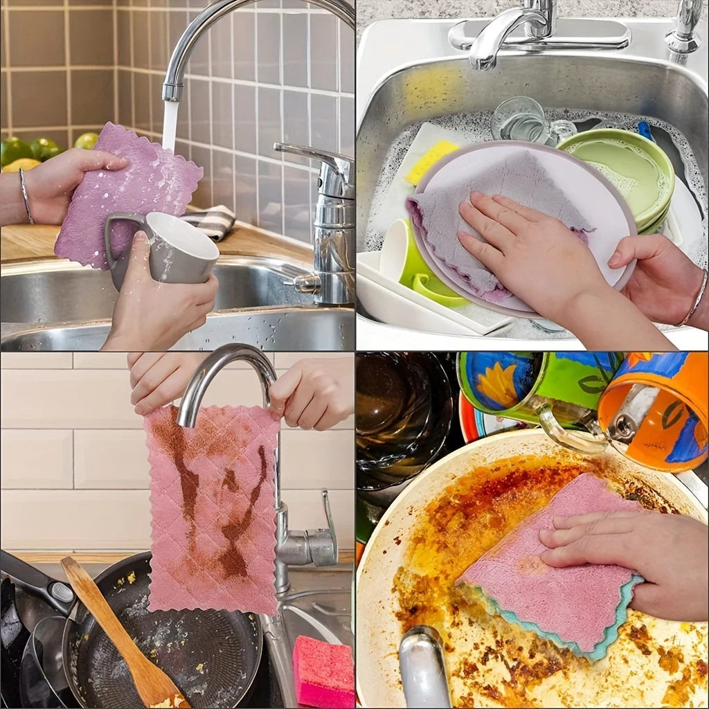 Microfiber Dish Cloths 10 Pack Multi-Purpose Kitchen Cleaning Towels
