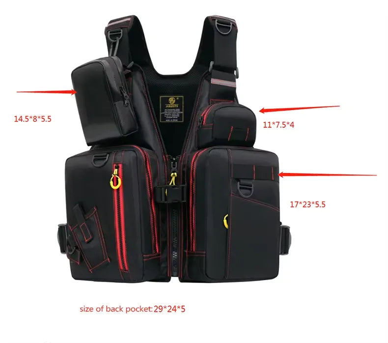 Multi-Functional Life Jacket Vest for Outdoor Fishing - Safety, Storage, Buoyant