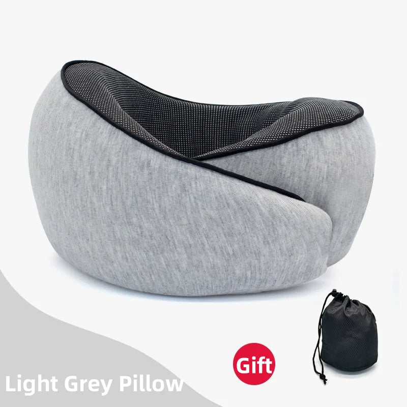 Memory Foam Travel Neck Pillow U-Shaped Adjustable Support Portable Sleep