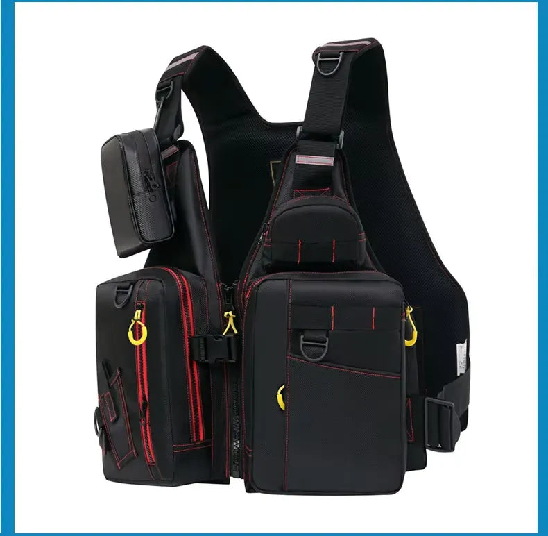 Multi-Functional Life Jacket Vest for Outdoor Fishing - Safety, Storage, Buoyant