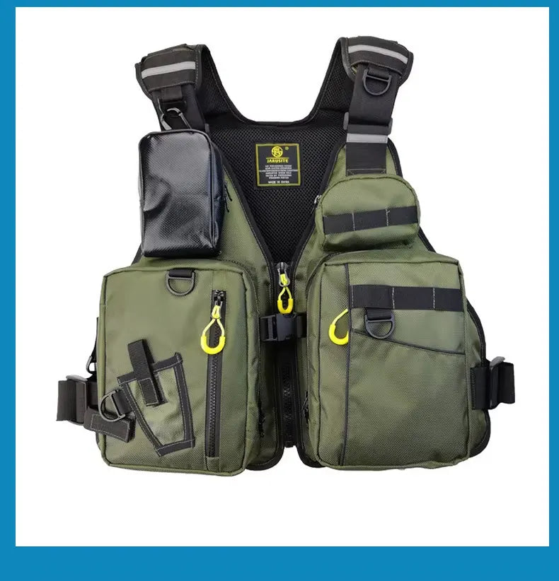 Multi-Functional Life Jacket Vest for Outdoor Fishing - Safety, Storage, Buoyant