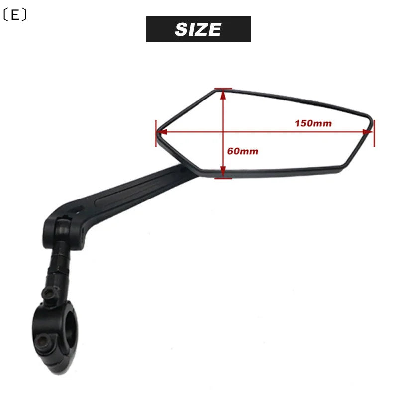 Mountain Bike Rearview Mirror Flat Reflector 200x80mm Riding Safety