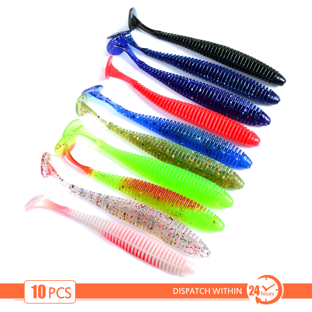 10 x Soft Plastic Minnow, 8.5cm, Soft Lure, Paddle Tail, Shad, Grub, T Tail DW6015