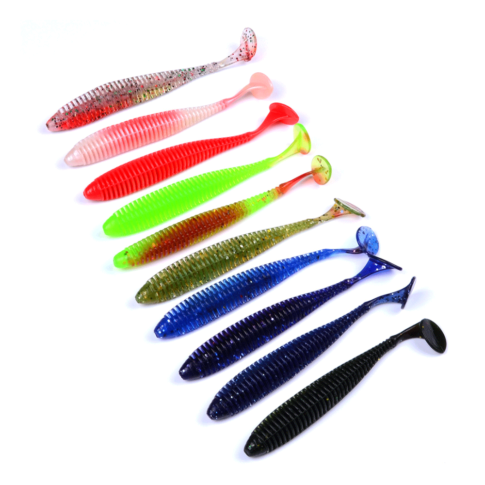 10 x Soft Plastic Minnow, 8.5cm, Soft Lure, Paddle Tail, Shad, Grub, T Tail DW6015