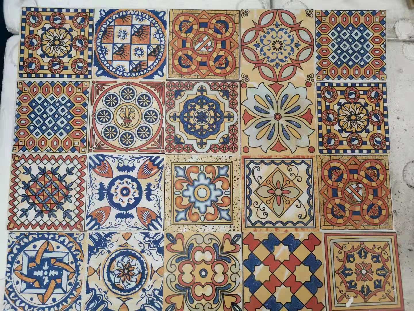 100pcs/box Retro Tiles Bathroom Kitchen Home Decor Wall Art Tiles