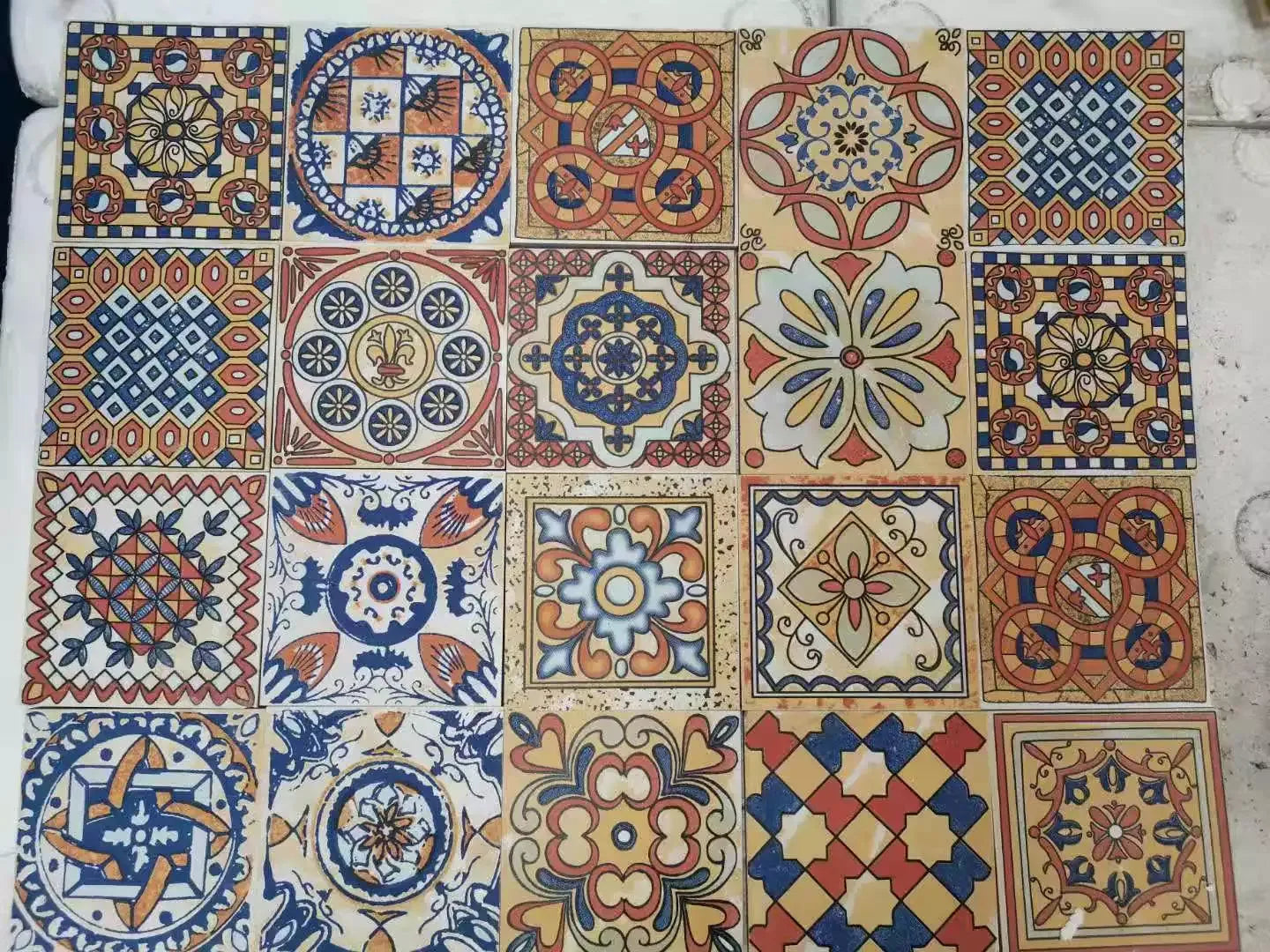 100pcs/box Retro Tiles Bathroom Kitchen Home Decor Wall Art Tiles