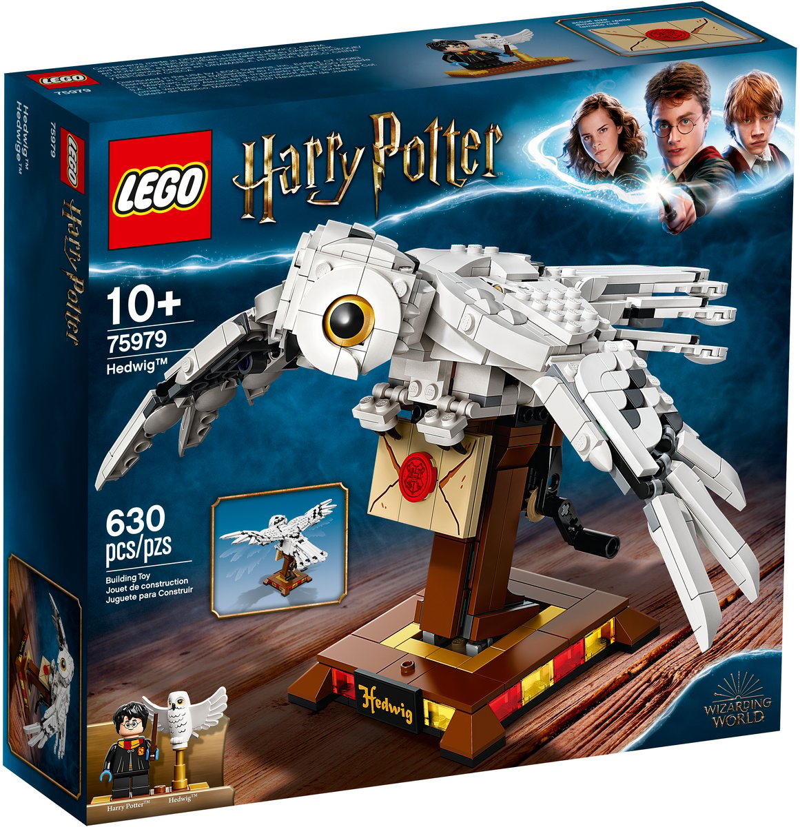 LEGO Harry Potter 75979 Hedwig | 630 Pieces | Life-Size Owl | Poseable Wings