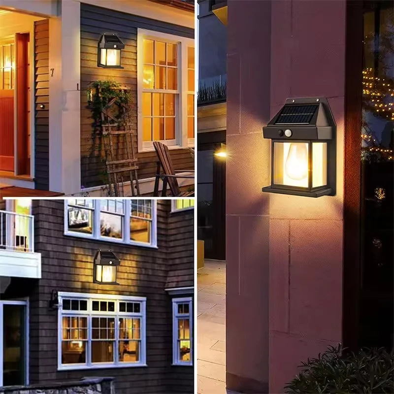 Solar Wall Light – 3 Modes Motion Sensor, Vintage Outdoor Light IP65