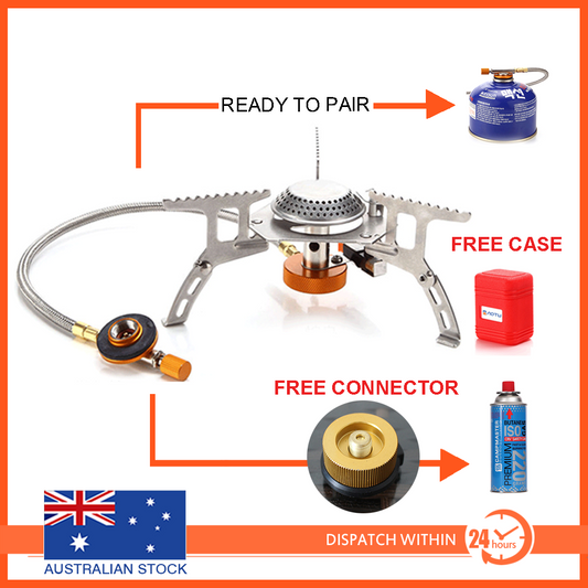 Portable Gas Stove Camping Burner Stainless Steel Outdoor Cooker Hiking