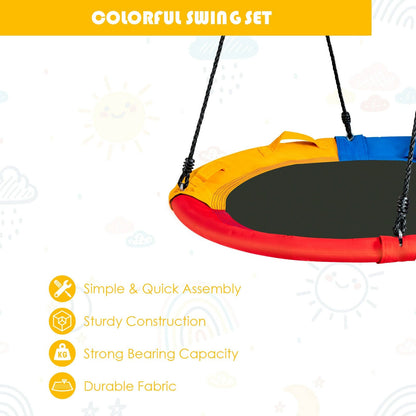 Round Nest Swing 100cm Tree Swing 150kg Capacity 4 Handles Outdoor Kids