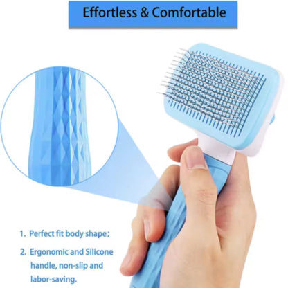 Self Cleaning Pet Grooming Brush for Dogs & Cats with Massage Pins