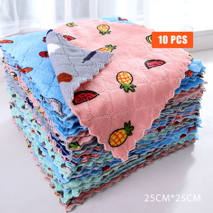 10 PACK Kitchen Towel Dish Cloth Super Absorbent Tea Towels