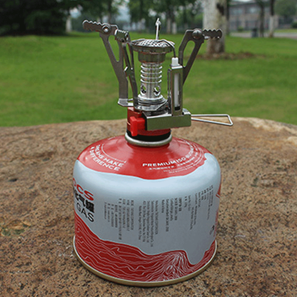 Outdoor Picnic Gas Burner Portable Backpacking Camping Hiking Mini Stove Silver