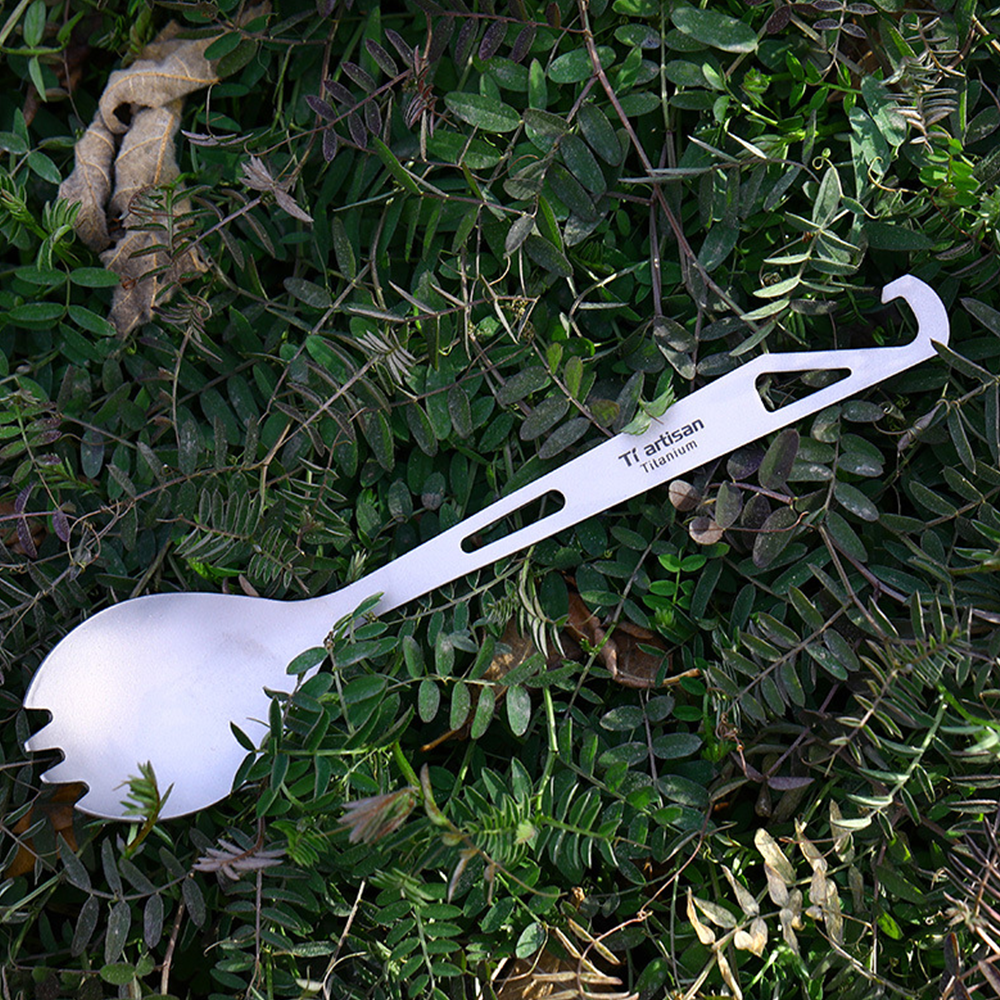 Spork 3 In 1 Spoon Fork Camping Hiking Prepping Backpacking 162mm Titanium Hike