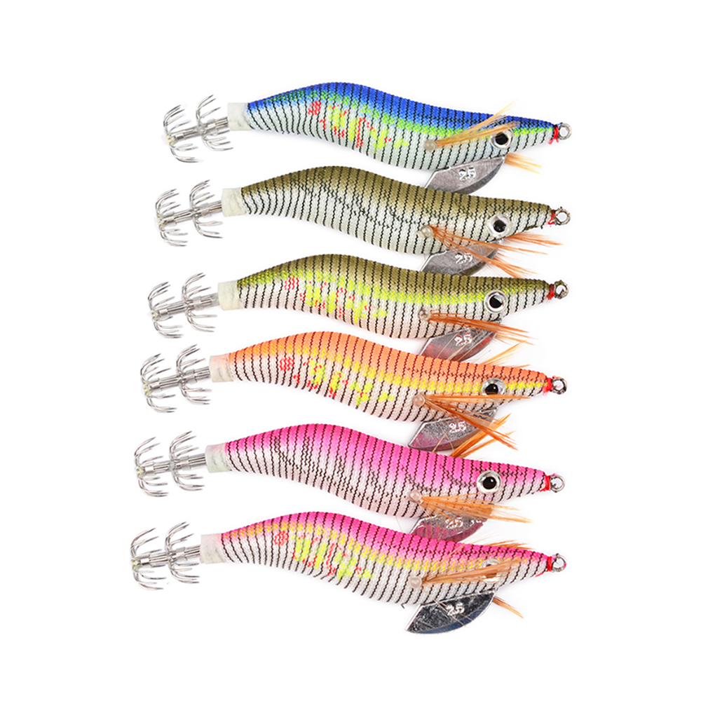 6 SQUID JIGS LURE 2.5 EGI GLOW TAIL Tackle Calamari Squid Jig Fishing Lures