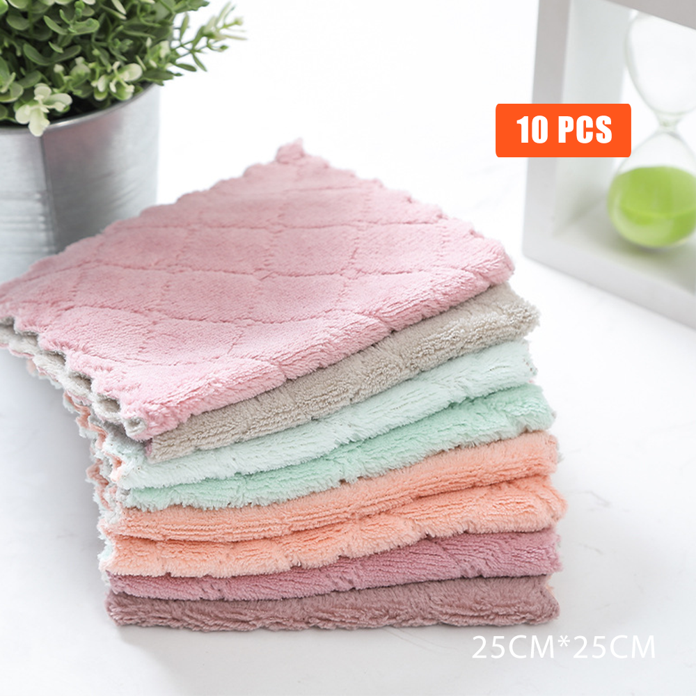 10 PACK Kitchen Towel Dish Cloth Super Absorbent Tea Towels