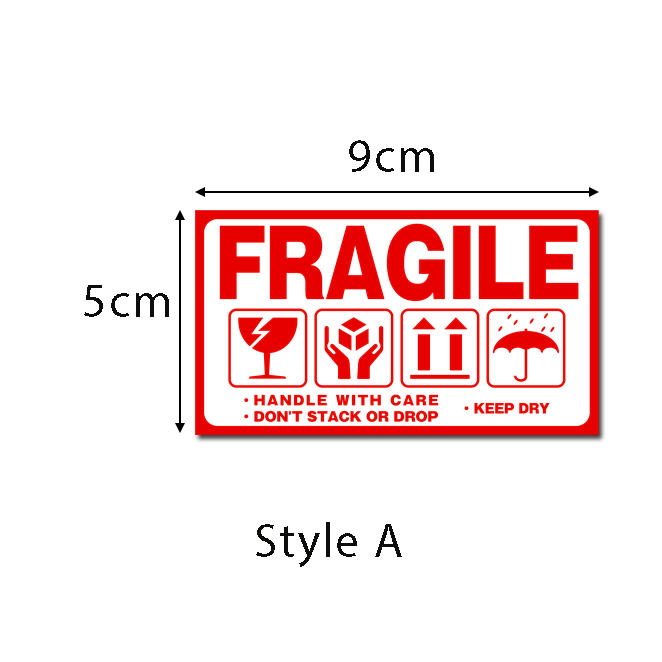 120X Fragile Sticker 90*50mm Handle Care Warning Label Stickers