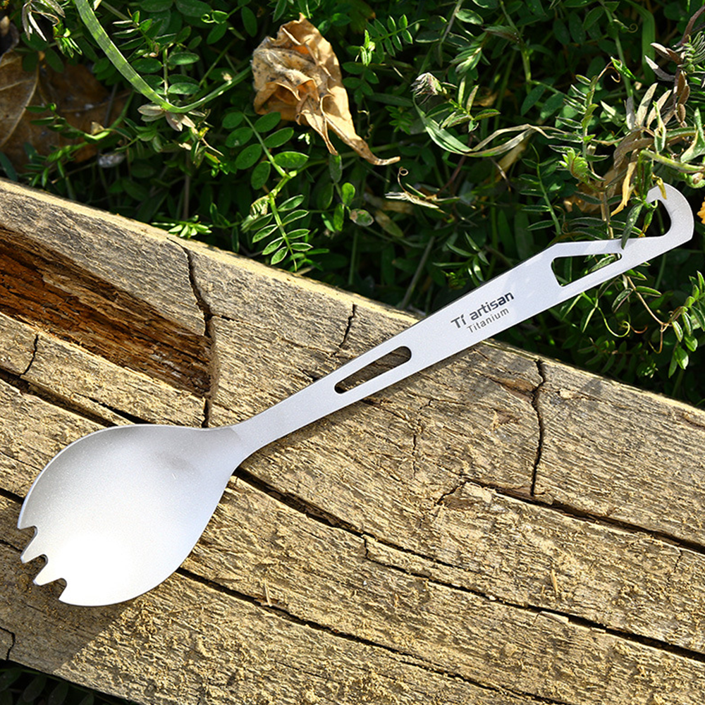 Spork 3 In 1 Spoon Fork Camping Hiking Prepping Backpacking 162mm Titanium Hike