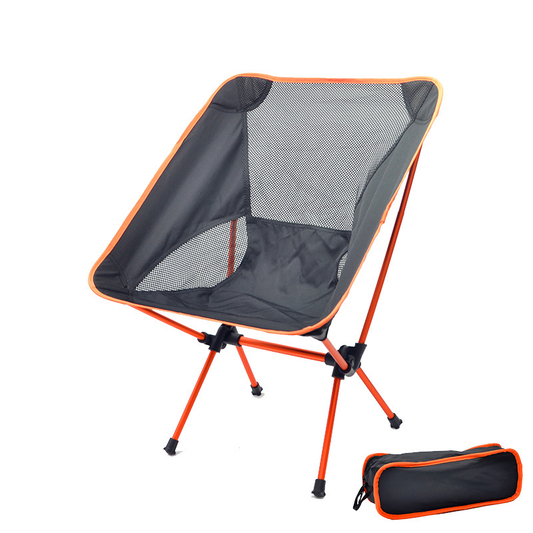 Orange Mini Portable Folding Outdoor Camping Fishing Picnic Bbq Beach Chair Seat