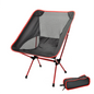 Red Lightweight Folding Camping Chair Portable Outdoor Fishing Seat Ultra-Light