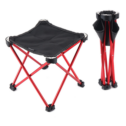 Red Outdoor Fishing Camping Foldable Aluminium Stool Portable Picnic Seat 80kg