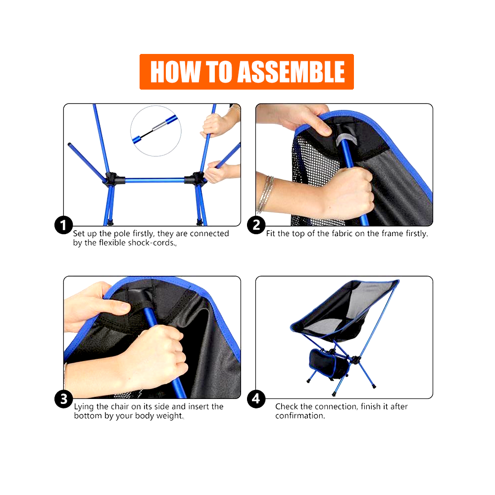 Portable Folding Camping Chair Lightweight Aluminium Beach Fishing Picnic
