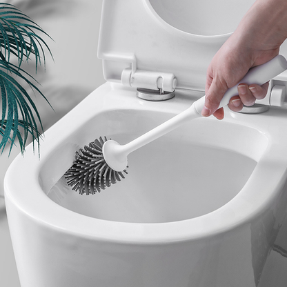 Antibacterial Silicone Toilet Brush and Holder Cleaning Bowl Kit