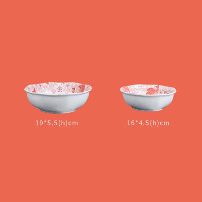 2 Piece Ceramic 19cm Snapper Print Dinner Bowl Set Dining Home Dinnerware Japan