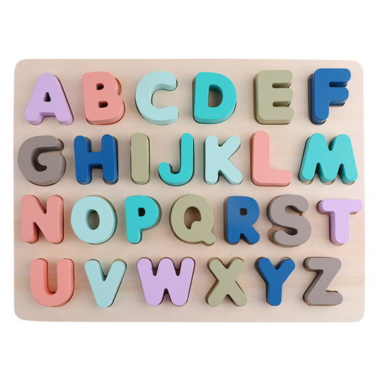 Alphabet Number Wooden Jigsaw Puzzle Toy Children Kids Baby Learning Educational