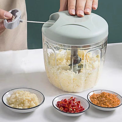Manual Meat Mincer Vegetable Chopper 500ml 900ml Garlic Press Stainless Steel