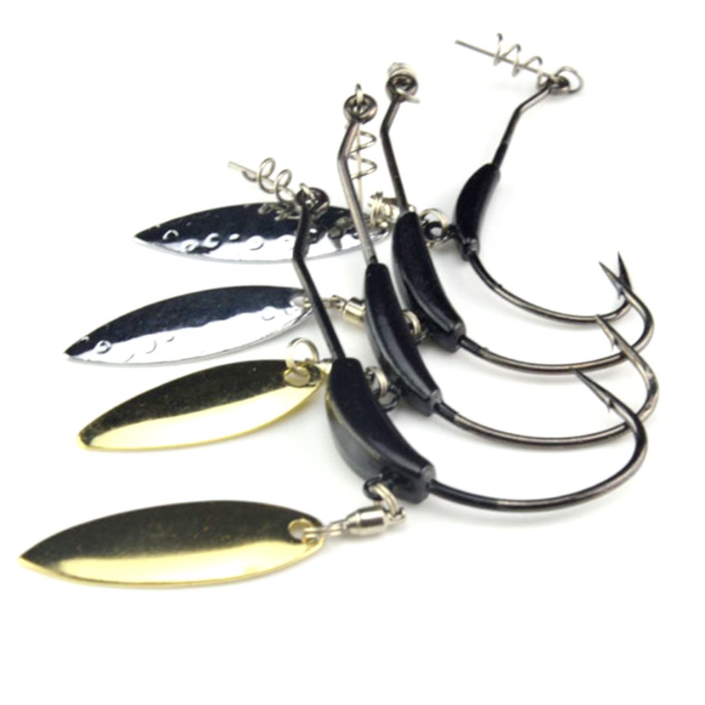 5pcs Metal Spinning Fishing Lure Hook Slice Spinner Tackle Bait Casting 7001