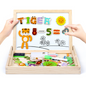 木质磁铁白板多色拼图儿童玩具游戏数字