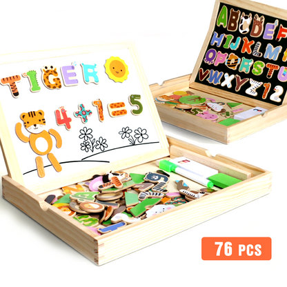Wooden Magnet Whiteboard Multicolor Jigsaw Puzzle Kids Toy Games Number