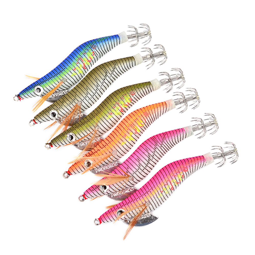 Luminous Wooden Squid Lure 2.0-3.0 Glow Fishing Bait for Squid & Cuttlefish