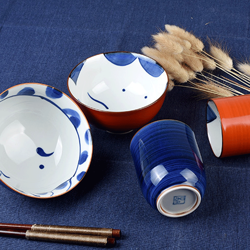 4 件套陶瓷碗杯盘餐具套装厨房餐具情侣婚礼日本