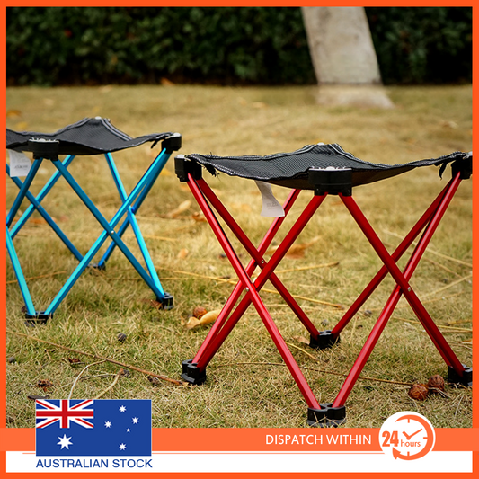 Portable Folding Camping Stool 80kg Capacity Lightweight Aluminium Frame