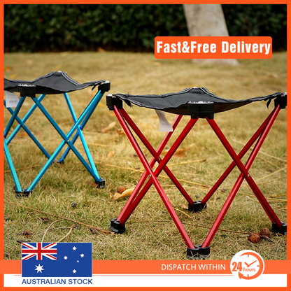 Red Portable Outdoor Folding Stool Camping Fishing Picnic Chair Small Seat