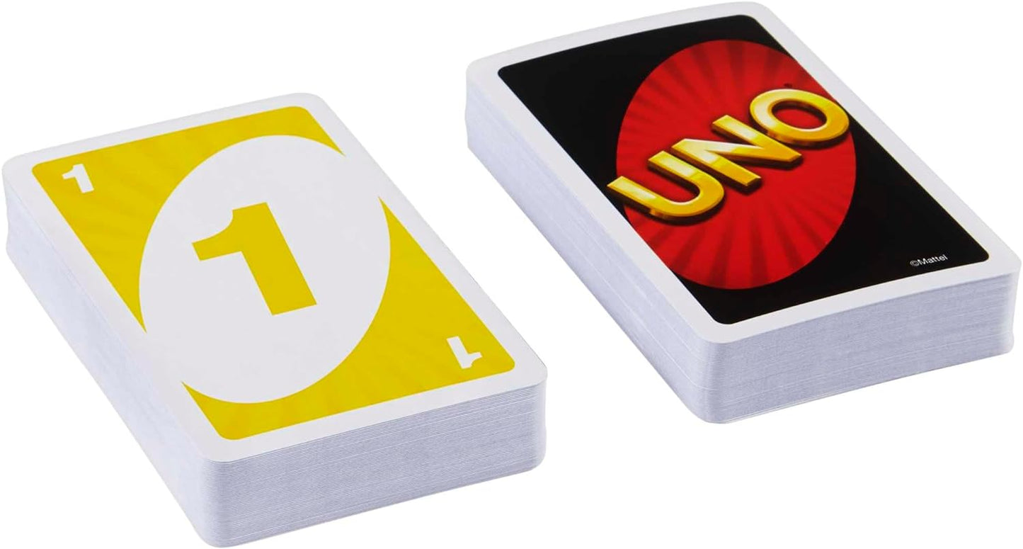 UNO Card Game by Mattel - 112 Cards, Travel Size, Ages 7+