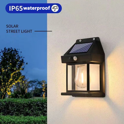 Solar Wall Light – 3 Modes Motion Sensor, Vintage Outdoor Light IP65