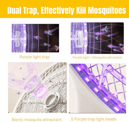 4000V Electric Fly Swatter Racket 2 in 1 Bug Zapper 1200mAh Rechargeable