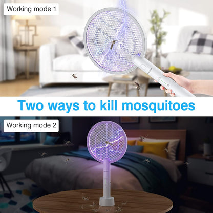 3000V Electric Fly Swatter Racket 2 in 1 Bug Zapper 1200mAh Rechargeable