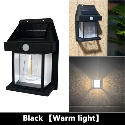 Solar Wall Light – 3 Modes Motion Sensor, Vintage Outdoor Light IP65